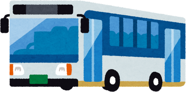 Illustration of a Blue and White Bus